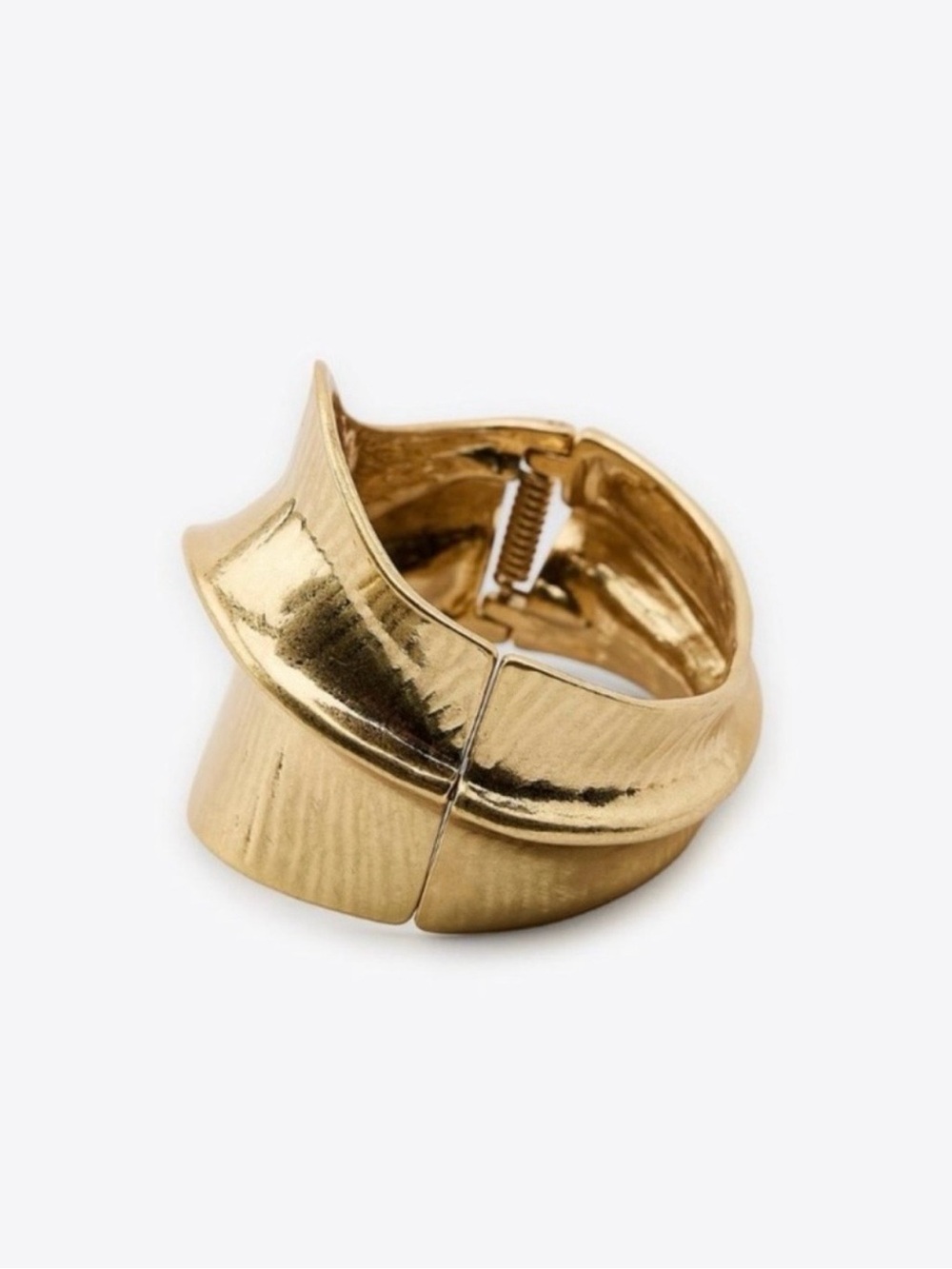 ZARA Chunky Metal Cuff Bracelet in Gold Tone